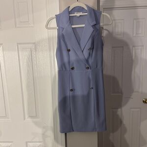 Revamped Sleeveless Double-Breasted Lavender Midi Dress